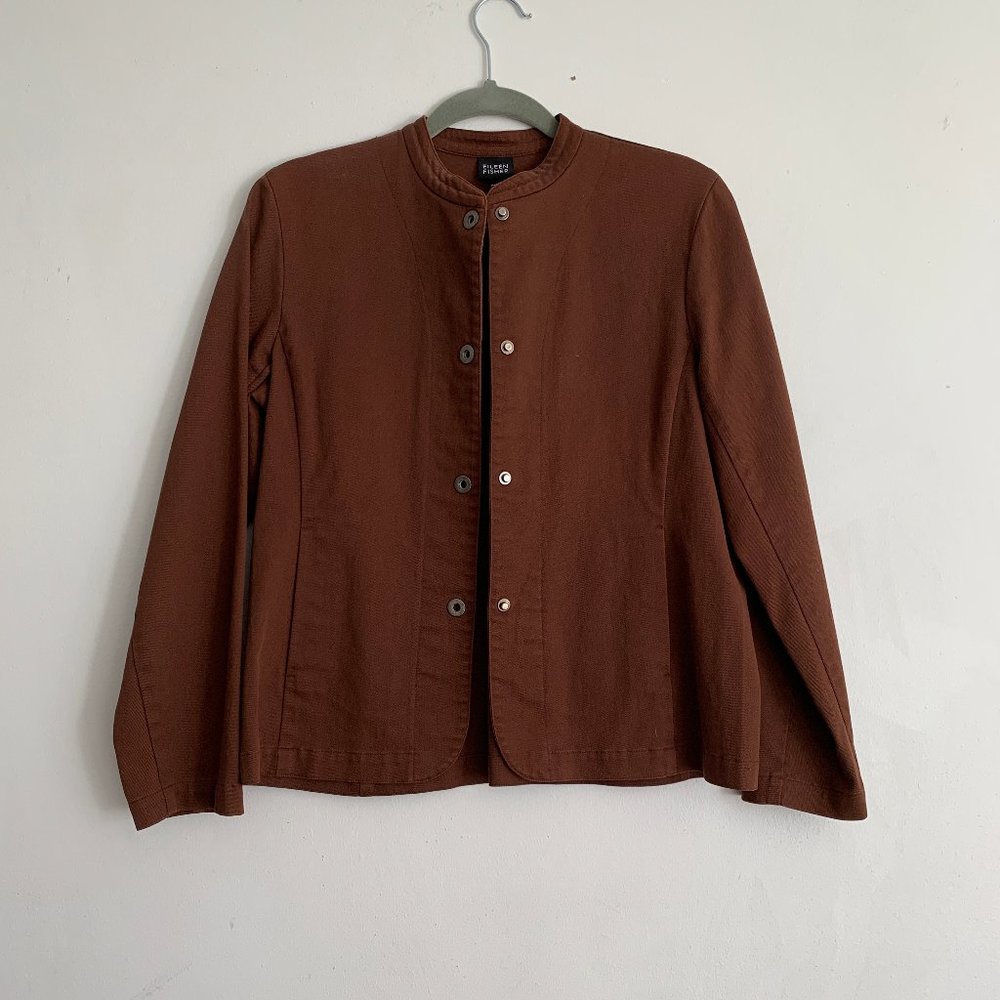 Eileen Fisher Mandarin Collar Boxy Jacket
